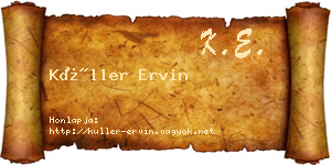 Küller Ervin névjegykártya